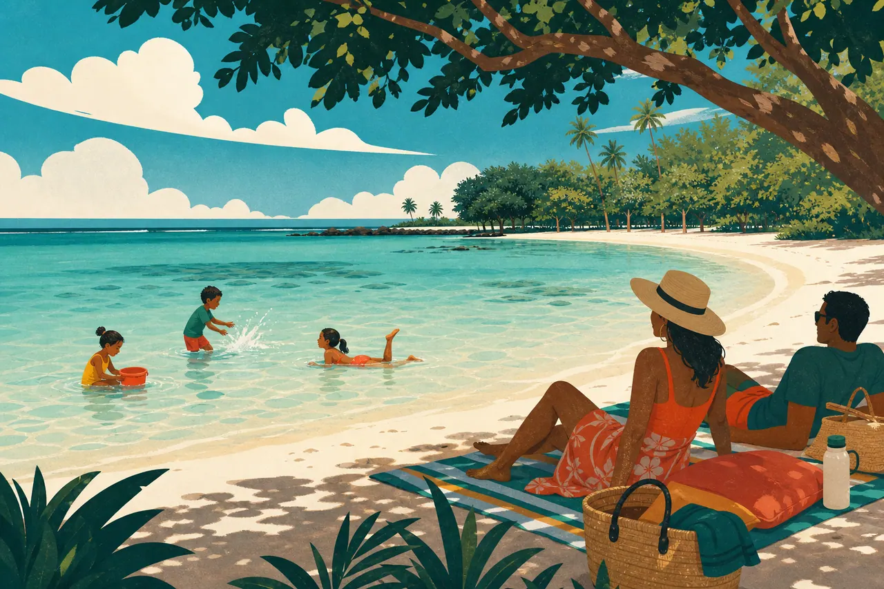Baignade à Trou aux Biches