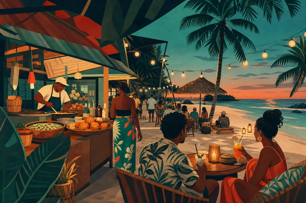 Marché nocturne ou beach bar