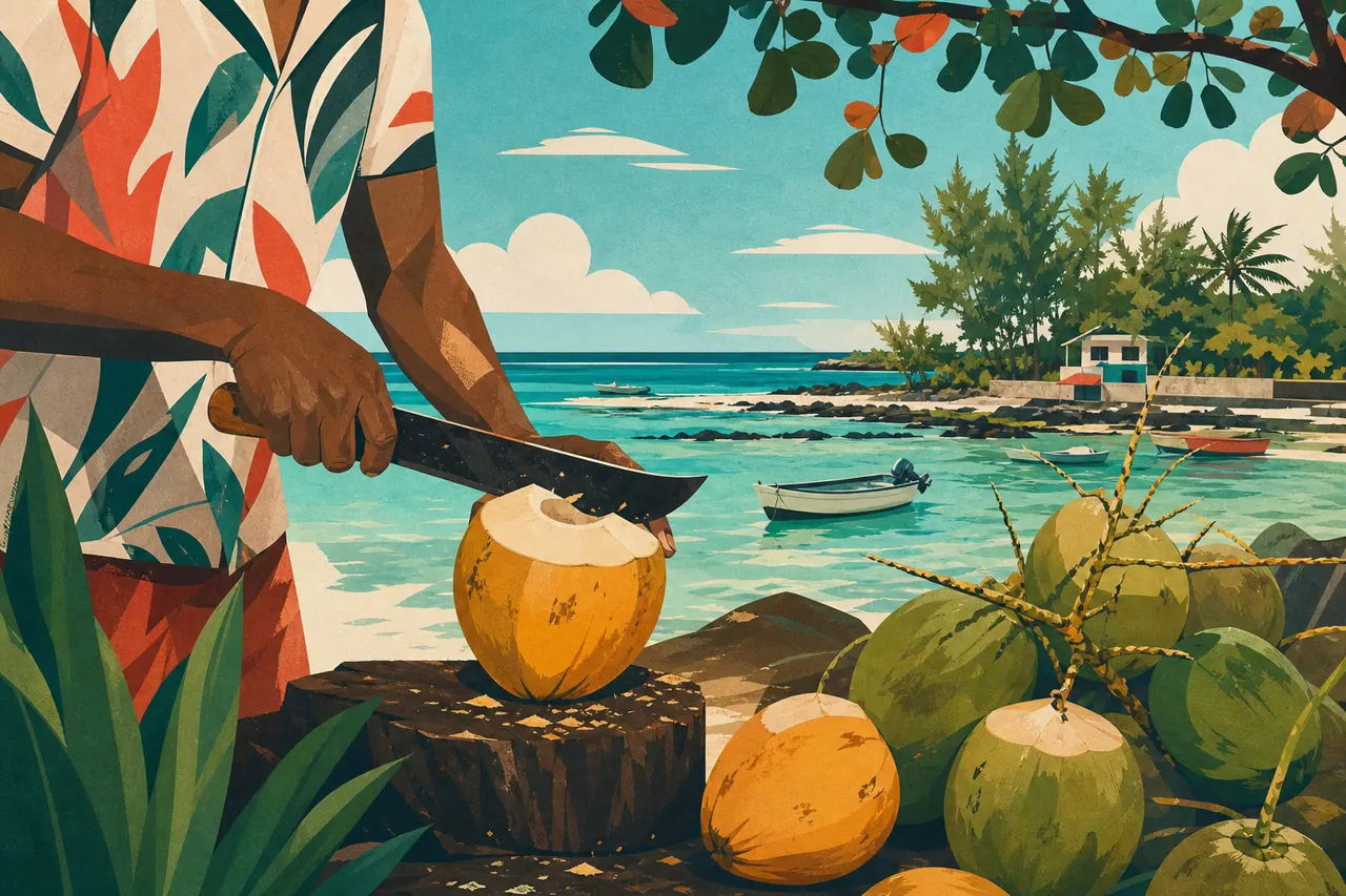 Pause coco à Trou d'Eau Douce