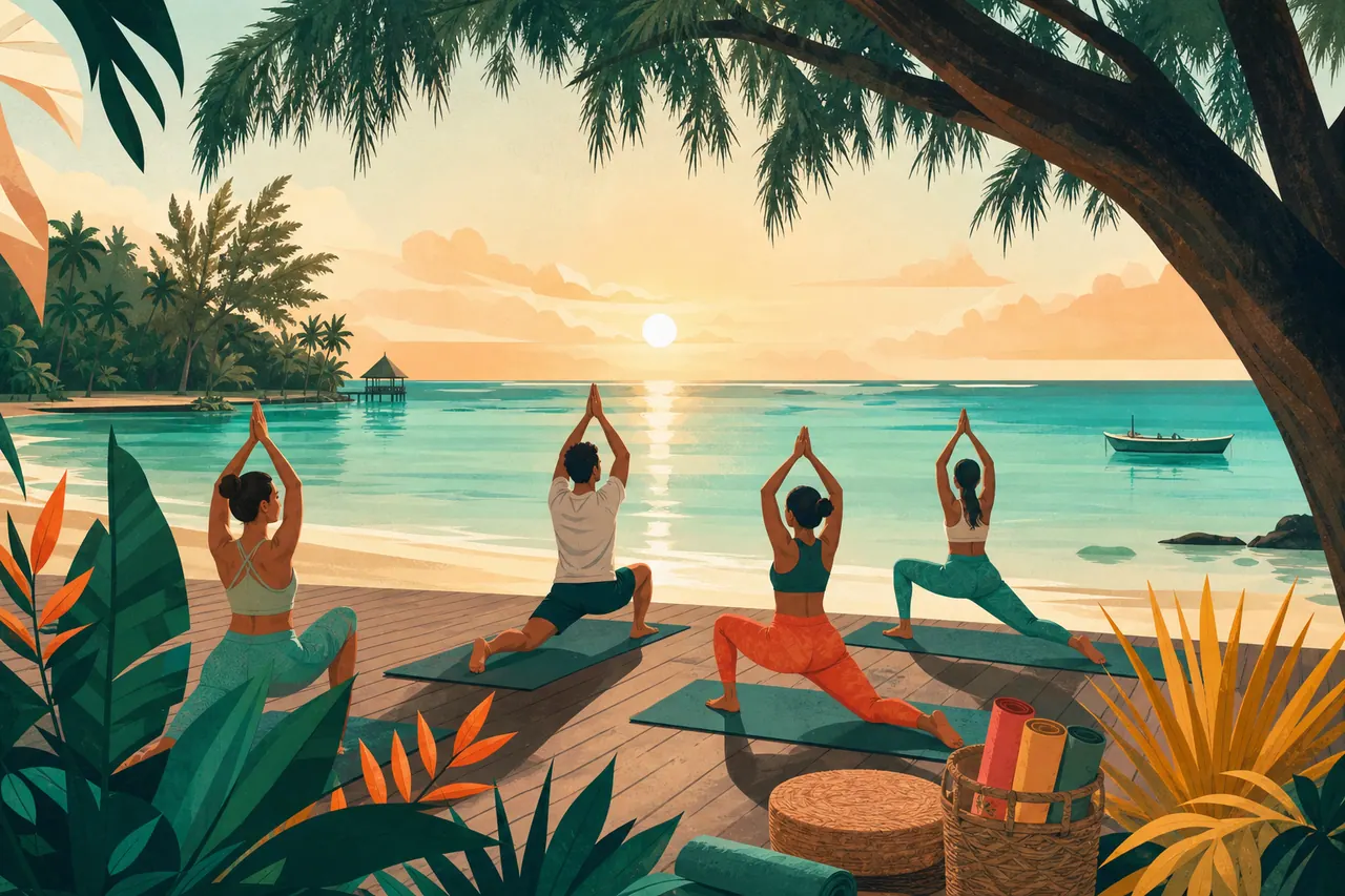 Yoga sunrise à Mont Choisy